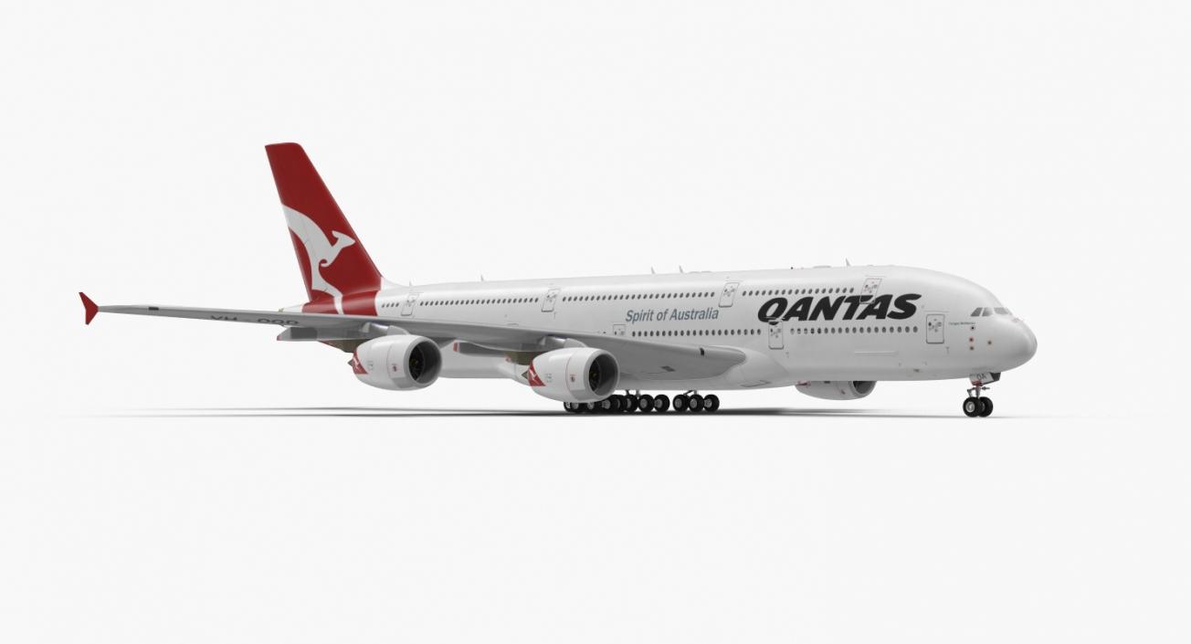 3D Airbus A380-1000 Qantas model